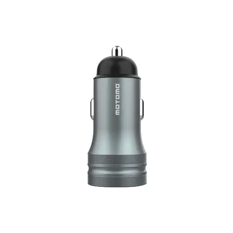 Cargador de Auto 299-1 ABS 2.4A Motomo 299-1 Dual 2.4A USB Gris