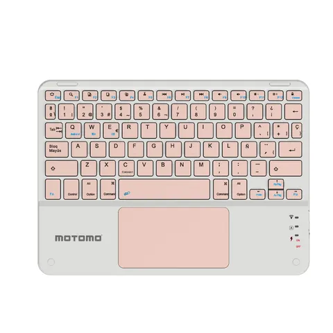 Teclado Inalámbrico Bluetooth Español Rosa BD-136A Motomo Teclado Inalambrico BD-136A BT Rosa