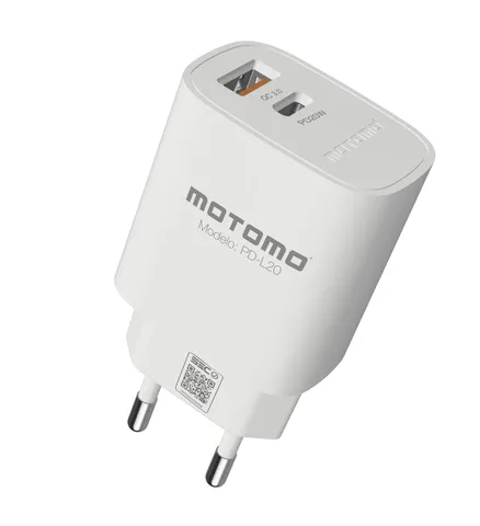 Cargador de Pared Motomo PD-L20 Dual 20W SIN CABLE Motomo PD-L20 Dual 20W