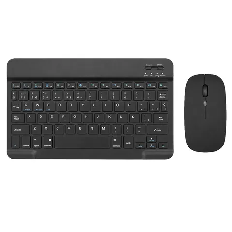 Kit Teclado Y Mouse Inalámbrico Recargable Negro Español Kit Teclado y Mouse K5 Negro