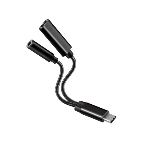 Adaptador 2 en 1 USB-C / 3.5mm Tipo C Adaptador Dual a Carga y Audio